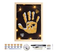 Capturez des moments précieux avec notre kit de cadre photo empreintes de mains et de pattes - Parfait pour les couples, les parents et les amoureux des animaux de compagnie (E)