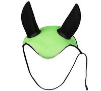 Capuche anti-mouches au crochet avec oreilles confortables en lycra, voile anti-bruit, haute densité, vêtement de sport pour cavalier de compétition Vert foncé