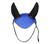 Capuche anti-mouches en crochet avec oreilles confortables en lycra, voile anti-bruit, haute densité, vêtement de sport pour cavalier de compétition Bleu foncé