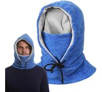 Capuche chaude pour cyclisme d'hiver, écharpe épaisse en polaire avec capuche réglable, chauffe-visage et cou avec cordon de serrage, bonnet en laine pour activités de plein air, ski, escalade