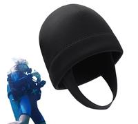 Capuche de plongée, chapeau de surf thermique élastique avec sangle de menton, équipement de natation en eau froide, capuche de plongée thermique pour natation en eau froide (48/50 cm), noir