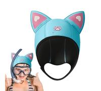 Capuche de plongée en néoprène - 70 g thermique avec oreilles de chat | Casquette de plongée réglable et chaude | Chapeau de natation hautement élastique Protection de la plage Accessoire de sports