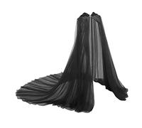 Capuche en tulle cape, longues capes universelles lavables en maille douce vintage pour mariées Grim Reaper Party mariage magiciens, Le noir