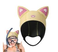 Capuche pour Chat - Chapeau de plongée en néoprène de 3 mm avec Oreilles de Chat, matériau Souple et élastique, imperméable, Ajustement léger et Confortable pour Les Femmes de plongée avec