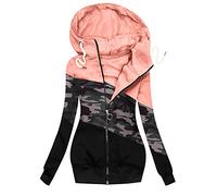 Capuche Sweatshirt Mode Pull Femme Hiver Chaud Oversize Sweater Tops Vetement Pas Cher Manteau Grande Taille Automne Chemisiers Hoodie Imprime Casual Sport Pullover (M,3Rose)