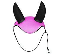 Capuchon anti-mouches violet au crochet avec oreilles confortables en lycra, voile anti-bruit, haute densité, vêtement de sport pour cavalier de compétition