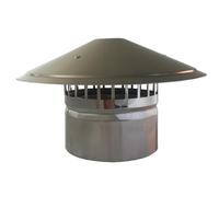 Capuchon anti-pluie pour toiture en acier inoxydab Chapeau de cheminée d'acier inoxydable avec le protecteur maille for des tailles conduits fumée 75-200mm(100Mm)