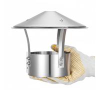 Capuchon anti-pluie pour toiture en acier inoxydab Chapeau de cheminée en acier inoxydable 304 réglable for tuyau fumée 75 à 315 mm(125mm)