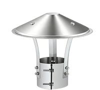 Capuchon anti-pluie pour toiture en acier inoxydab Chapeau rond réglable de cheminée l'acier inoxydable 304 for le tuyau poêle 75mm à 315mm(125mm)