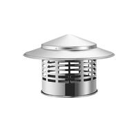 Capuchon anti-pluie pour toiture en acier inoxydab Couvercle d'échappement de capuchon cheminée en acier inoxydable avec écran for brûleur à bois, 7.5 20cm(7.5cm (3"))