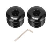 Capuchon Anti-poussière pour pédales de vélo, en Alliage d'aluminium, Taille de Filetage M14, Couvercle de Protection Durable pour pédales de vélo de Montagne, 2 pièces avec clé (Noire)