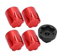 Capuchon central de jante de roue de voiture RC, écrou M4 solide et Durable, accessoire d'amélioration pratique pour modèle SCX10 D90 1/10 1/8 en alliage d'aluminium (Red)