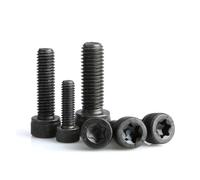 Capuchon cylindrique noir Torx, boulon à douille étoile à Six lobes M3 M4 M5 M6 M8 M10M12 Grade12.9, vis à tête Allen en acier allié(M12x25mm-2pcs)