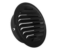 Capuchon D’aération Rond en Acier Inoxydable Noir 120 MM | Grille à Lames, Sortie Extérieure pour Climatisation Centrale, Bloque Pluie et Corps Étrangers