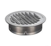 Capuchon d'aération mural en acier inoxydable, hotte d'échappement extérieure de qualité 304 avec dessus plat, couvercle déflecteur de vent imperméable pour mur extérieur, anti-retour d'air (80 mm)