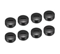 Capuchon de balai de charbon SOURCING MAP 16mm OD 8mm Hauteur Plastique Couvercle Fileté pour Brosse Moteur Électrique Noir 10Pcs