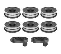 Capuchon de bobine et fil pour débroussailleuse pour Einhell GC-ET 4530 3405685 (2 couvercles + 6 lignes de bobine)