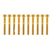Capuchon de boulon en titane, tête hexagonale for pièces vélo montagne, 10 pour réparation(Gold,10PCS_M6X35MM)