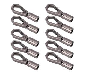 Capuchon de câble en alliage de zinc, extrémités de corde polies multicouches, pour la fabrication de bijoux, avec crochet cloche de 6 mm, vis de 7 mm, noir argenté