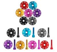 Capuchon de casque de vélo en alliage d'aluminium compatible avec les fourches de 28,6 mm, avec boulons M6 résistants pour un ajustement sûr et une durabilité (noir)