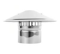 Capuchon de cheminée en acier inoxydable - Évent de toit rond pour évacuation de la cuisine par tous temps - Solution de ventilation durable et résistante à la rouille pour une circulation d'air