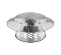 Capuchon de cheminée en acier inoxydable - Protection contre la pluie - Paroi extérieure - Couvercle de sortie d'air frais en forme de parapluie - Pour ventilation de toit - 80 à 200 mm (160 mm)