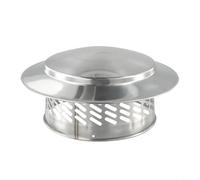 Capuchon de cheminée en acier inoxydable - Protection contre la pluie - Paroi extérieure - Couvercle de sortie d'air frais en forme de parapluie - Pour ventilation de toit - 80 à 200 mm (200 mm)