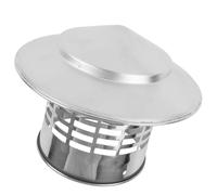 Capuchon de cheminée rond en acier inoxydable 304, couvercle d'aération conduit toit, chapeau pluie, capuchon tuyau d'échappement coupe-vent pour ventilation cheminée-1 pièce argent 200mm/8"