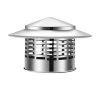 Capuchon de cheminée rond en acier inoxydable 304, couvercle de cheminée résistant à la pluie et aux débris for cheminée et évent extérieurs, 1 paquet(6in)