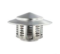 Capuchon de cheminée rond en acier inoxydable pour système d'évacuation de toit, protection contre les débris - Argenté - 75 mm à 220 mm (110)