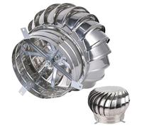 Capuchon de cheminée rotatif rond en acier inoxydable 201 - Couvre-cheminée d'extérieur - Couvercle de ventilateur rotatif pour conduit de cheminée (450 mm)