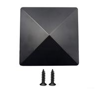Capuchon de clôture en plastique de 10,2 x 10,2 cm, capuchon de poteau de clôture carré de 10,2 cm, capuchon de poteau pyramidal en plastique noir (1 pièce)