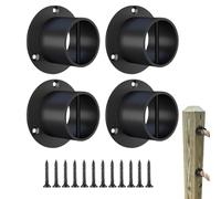 Capuchon de corde - Support de câble avec vis cruciforme - Capuchons en métal noir inoxydable pour jardin, terrasse, escalier