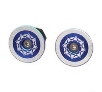 Capuchon de guidon de vélo en alliage d'aluminium et en caoutchouc compatible avec les guidons de 22 à 24 mm de diamètre, et conçu pour la stabilité pendant le cyclisme de montagne et de route (bleu)