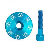 Capuchon de guidon en alliage d'aluminium avec boulons M6 en acier inoxydable, fourche de 28,6 mm, capuchon supérieur tournesol pour VTT et vélo de route, pour matériel de cyclisme (bleu)