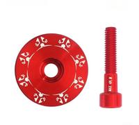 Capuchon de guidon en alliage d'aluminium avec boulons M6 en acier inoxydable, fourche de 28,6 mm, capuchon supérieur tournesol pour VTT et vélo de route, pour matériel de cyclisme (rouge)