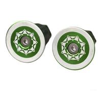 Capuchon de guidon en alliage d'aluminium avec caoutchouc pour vélos, convient pour guidon de 22 à 24 mm de diamètre intérieur, prend en charge une installation sécurisée (vert)