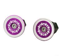 Capuchon de guidon en alliage d'aluminium avec poignée en caoutchouc, compatible avec les guidons de 22 à 24 mm de diamètre, design extensible pour un ajustement sûr (violet)