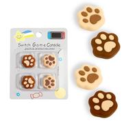 Capuchon de Joystick pour Nintendo Switch&Switch OLED,Caps Joystick pour Switch Lite Joycon,Thumb Grip Caps pour Switch&Switch Lite&Switch OLED, Patte de Chat Marron