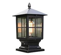 Capuchon de lampe colonne d'extérieur, Colu La Ret Po C Wi Cle Gla Stig Lam E Gard Pedest F Decor,Bla Vil Lights
