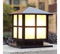 Capuchon de lampe colonne d'extérieur, L In-Grou Ligh Fen De C Lig F 4 5 6 Pos Pat Ca Alumin Pill Lante Ru Bron Fini Sol Gard Lights(Sol Ener Dark,30CM)