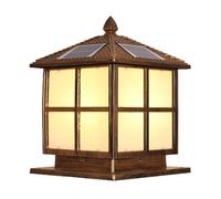 Capuchon de lampe colonne d'extérieur, L In-Grou Ligh Fen De C Lig F 4 5 6 Pos Pat Ca Alumin Pill Lante Ru Bron Fini Sol Gard Lights(Sol Ener Bronze,25CM)