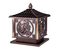 Capuchon de lampe colonne d'extérieur, La wi Glas Anti-Ru Rur Colu Pill Lante Vinta C Lig f Fen Pat Gard Outside(11.8in*14.9in)