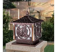 Capuchon de lampe colonne d'extérieur, La wi Glas Anti-Ru Rur Colu Pill Lante Vinta C Lig f Fen Pat Gard Outside(15.7in*17.7in)