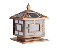 Capuchon de lampe colonne d'extérieur, wi Sol Power Ru Bron Bolla Pill Lig Industri Die-Ca Alumin Colu Pedest La Landsca f Outsi L Lighting(Bronze,50CM)