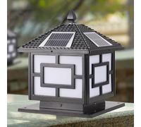 Capuchon de lampe colonne d'extérieur, wi Sol Power Ru Bron Bolla Pill Lig Industri Die-Ca Alumin Colu Pedest La Landsca f Outsi L Lighting(Dark,20CM)