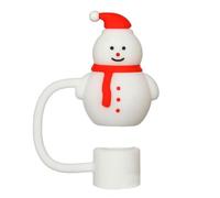 Capuchon de paille de Noël réutilisable pour gobelet Stanley, 10 mm, joli motif bonhomme de neige