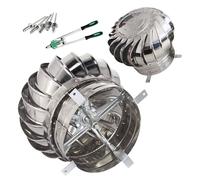 Capuchon de pluie de toit extérieur de 11,8 / 13,8 / 15,8 / 45 cm - En acier inoxydable 304 - Avec pieds fixes - Capuchon de conduit de cheminée rotatif - Pour grille d'aération d'isolation (40 cm)