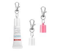 Capuchon de porte-clés compatible avec Aquaphor 9,9 g pour réparation des lèvres - Support portable compatible avec baume à lèvres Aquaphor (blanc + rose)