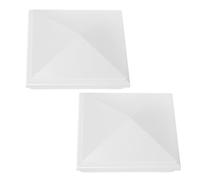 Capuchon de Poteau de Clôture Carré Pyramidal PVC 2 Pièces Blanc | Résiste au Jaunissement la Décoloration Solaire, Fixation Stable, Protège les Colonnes Extérieures, Style Anglais
